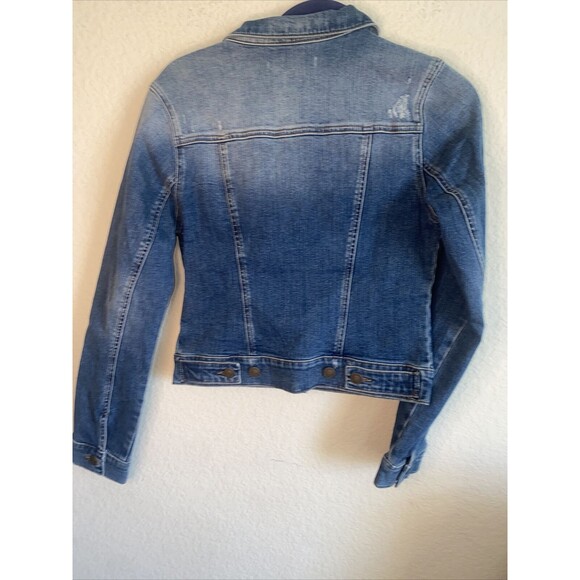 new Mavi Jeans Samantha Crop jean jacket Distressed S Y2k 90s goth grunge - Picture 7 of 12